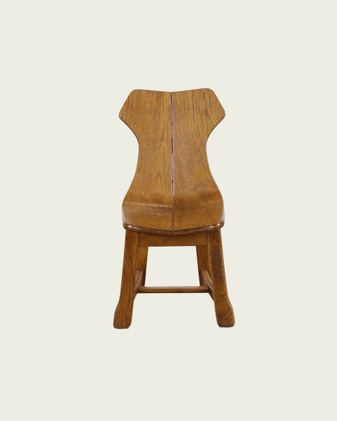 1960s Belgian Dark Wood Brutalist Chairs, Set of Four