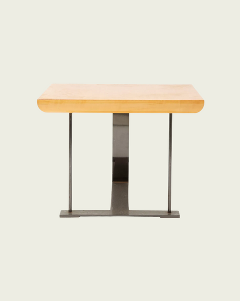 Pierre Chareau Style Iron and Walnut Occasional Table