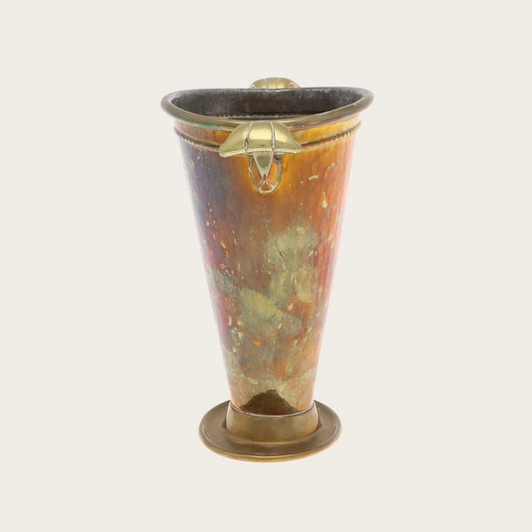 1931 Swedish Grace Brass Vase with Decorative Hangers
