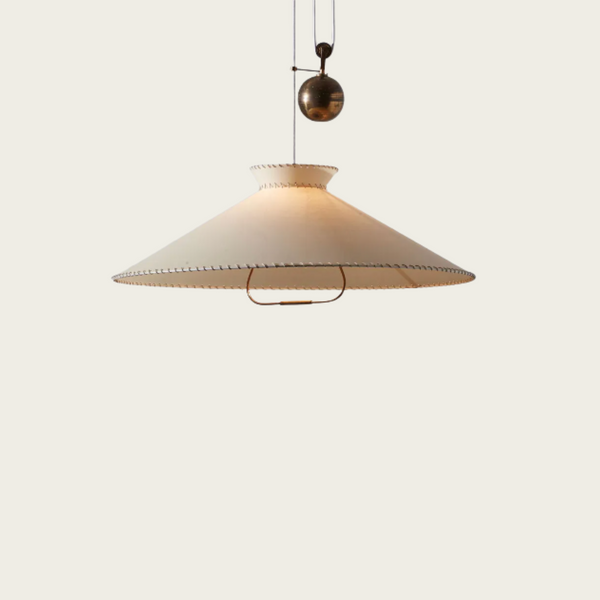 Stilnovo Counterweight Brass and Parchment Pendant