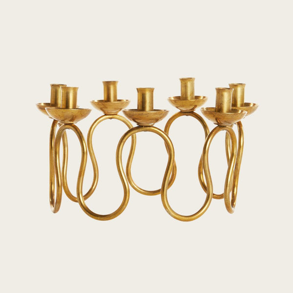 Lars Holmström Brass Small Spiral Candelabra