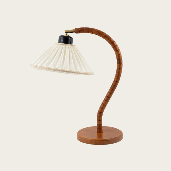 1960s Swedish Curved Beechwood Table Lamp by Markslöjd