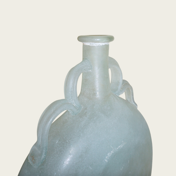 Seguso Vetri d'Arte Scavo Murano Bottleneck Glass Vase with Hanger Details