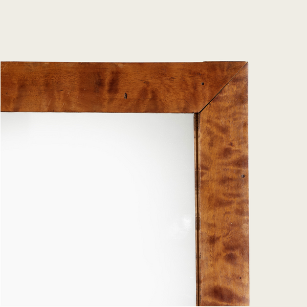 Antique 1850's Burled Birch Swedish Wall Mirror