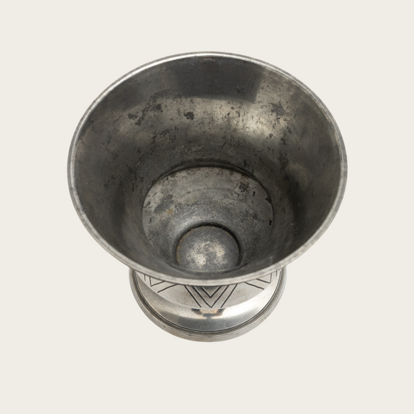 1930s Swedish GAB Tenn Polished Pewter Footed Wide Mouth Vase