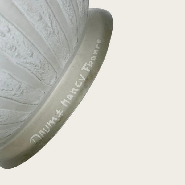 1930s Daum Nancy Art Deco Lamp with Frosted Glass Shade