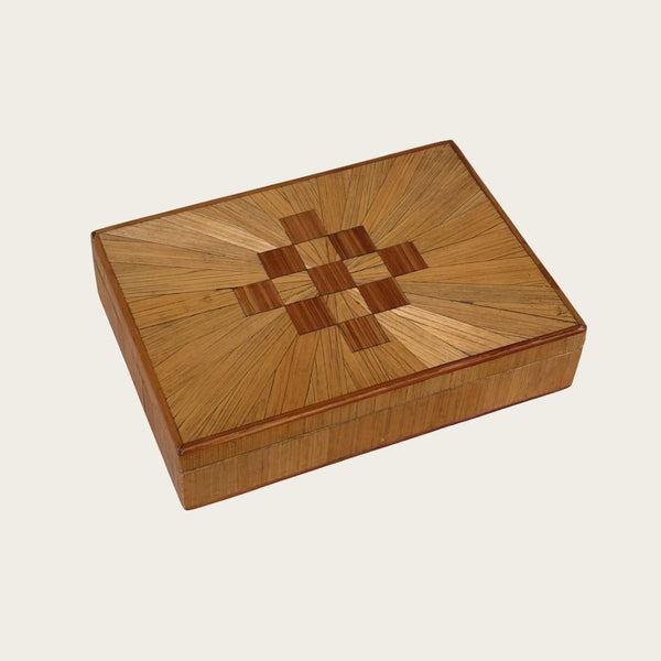 French Straw Marquetry Box In the Style of Jean Michel Frank