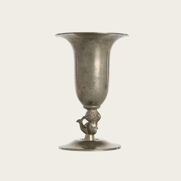 1930s Danish Just Andersen Art Deco Pewter Mermaid Vase