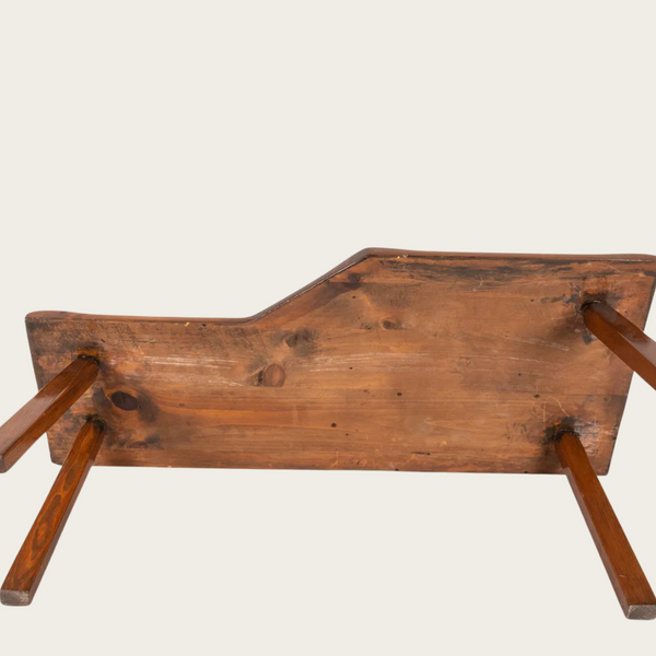 1950s American Solid Pine Cobblers Bench or Coffee Table
