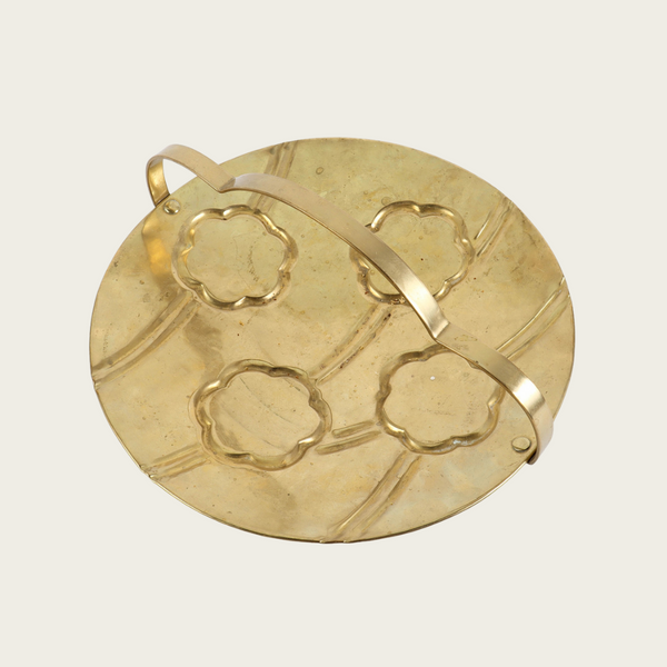 Brass Tray with Scalloped Handle by Lars Holmström