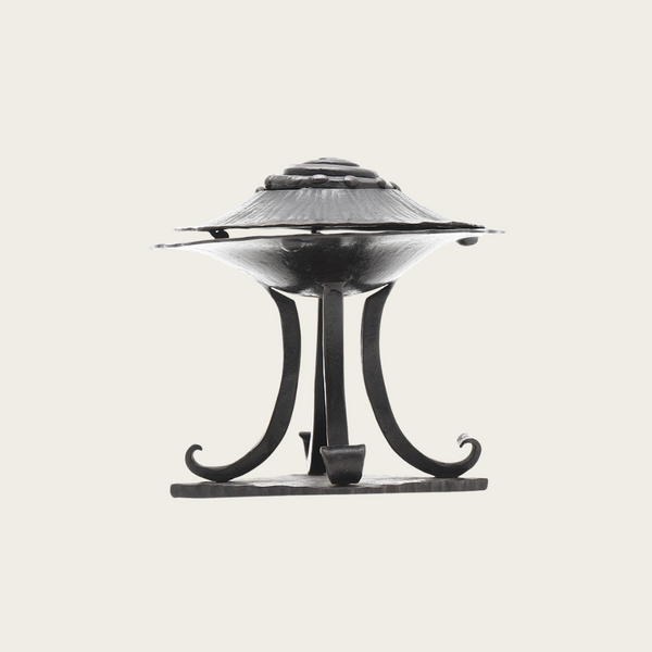 1970s French Art Deco Iron Bronze Incense Burner