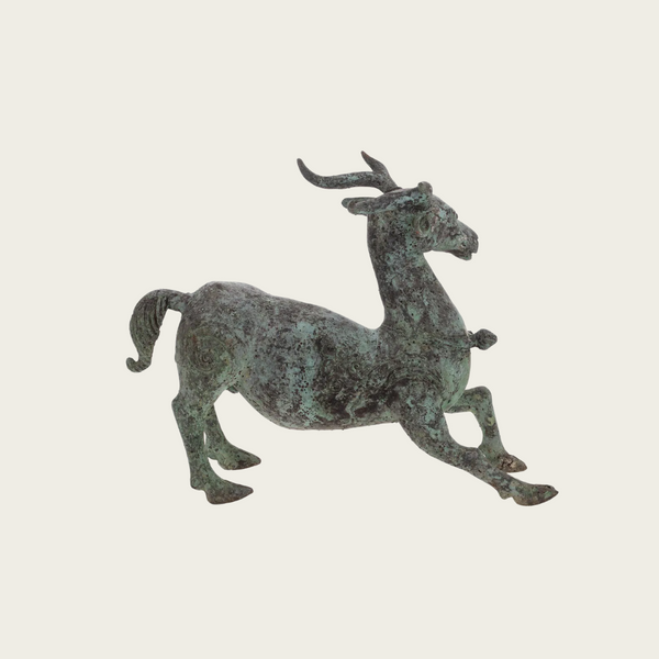 Chinese Archaic Style Cast Metal Deer