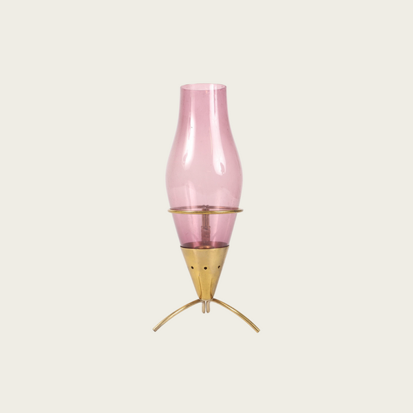 1950s Brass and Glass CandleHolder by Gunnar Ander for Ystad Metall