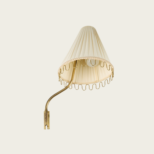 1940s Brass and Fabric Wall Sconce by Lisa Johansson-Pape, Model 3053