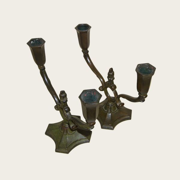 1930s Bronze Candlestick by Ystad Brons