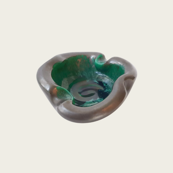 1960s French Black Modernist Ceramic Vide Poche in the Style of Georges Jouve