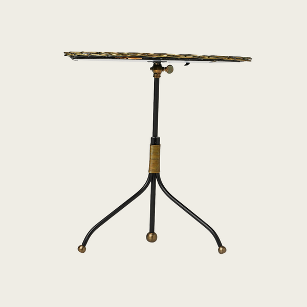 1950's Wrought Iron and Brass Table Mirror by Hans-Agne Jakobbson