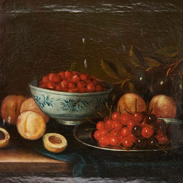 Early 20th Century Still Life of Cherries and Stonefruit
