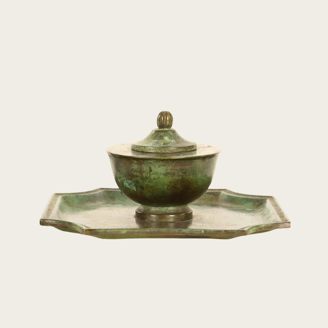 1930s GAB Sweden Patinated Bronze Catchall Dish