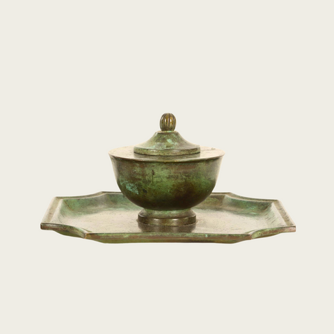 1930s GAB Sweden Patinated Bronze Catchall Dish
