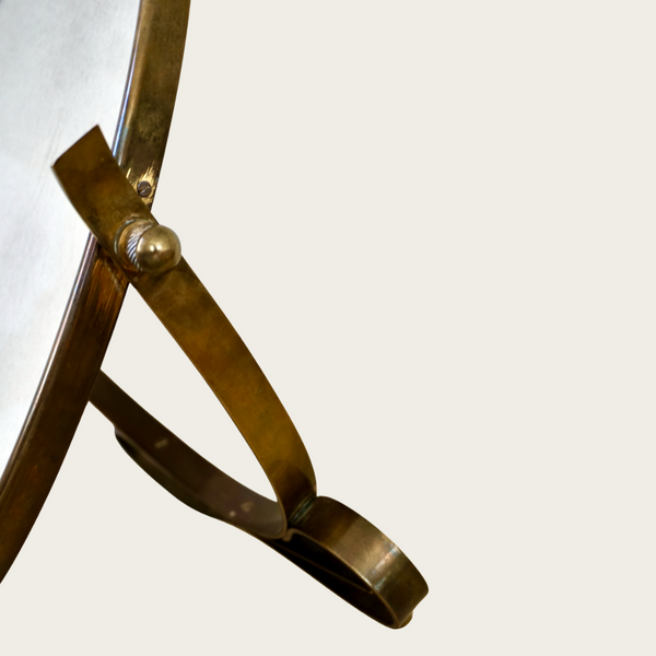 Italian Brass Table Mirror in the Manner of Gio Ponti