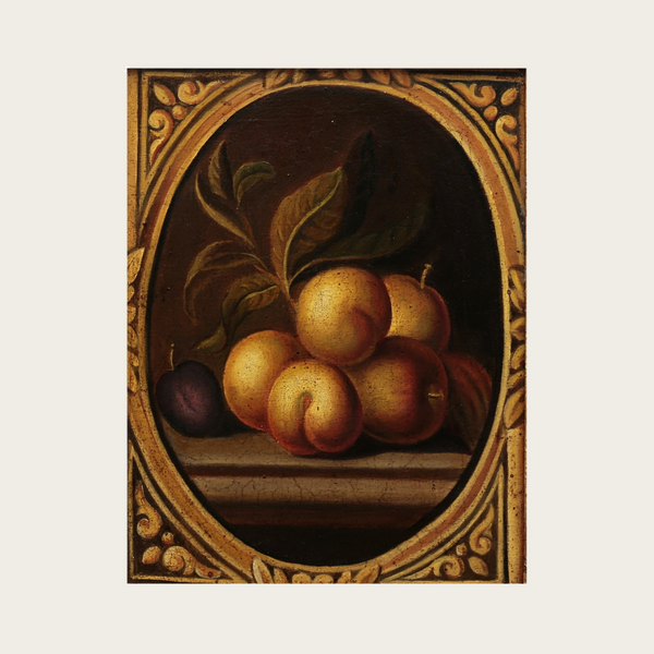 Early 1900's Baroque Spanish Oil Painting of Peaches
