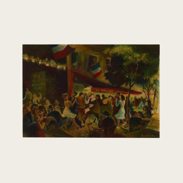 French Nightlife Oil Painting By Raymond Houlihan (1923 - 1991)