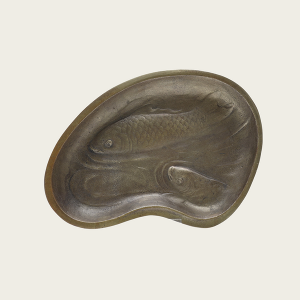 1960s Japanese Patinated Bronze Puddle Dish by Tsuda Eiju