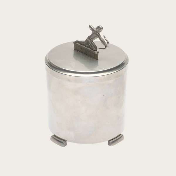 1939 Art Deco Archer Pewter Lidded Box by Svenskt Tenn
