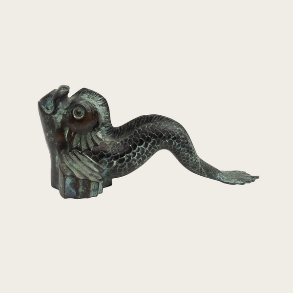 1950s Patinated Bronze Sculpture of a Fish in the Style of Carl Milles