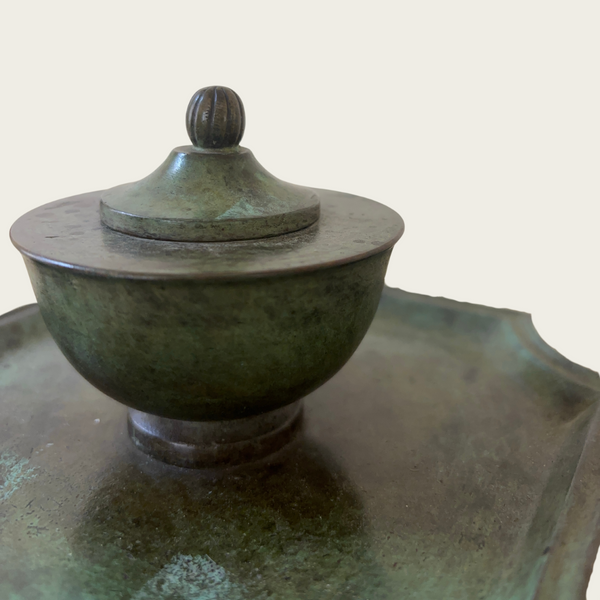 1930s GAB Sweden Patinated Bronze Catchall Dish