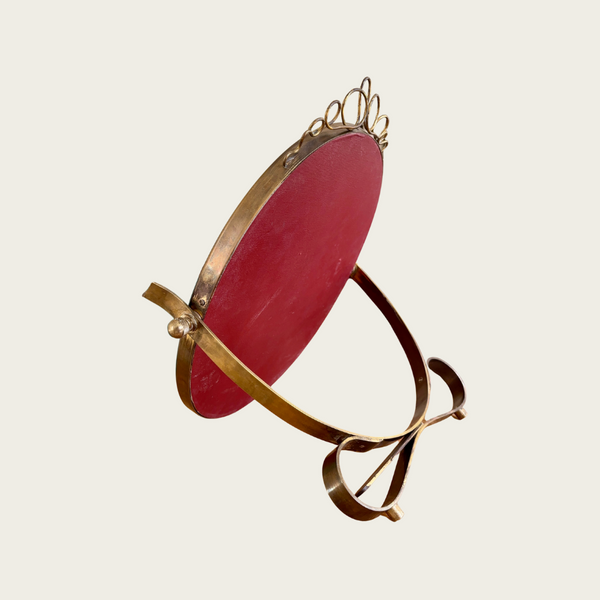 Italian Brass Table Mirror in the Manner of Gio Ponti