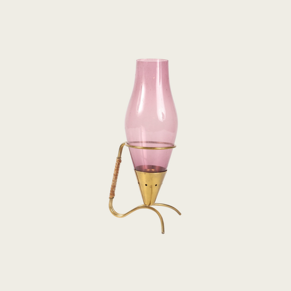 1950s Brass and Glass CandleHolder by Gunnar Ander for Ystad Metall