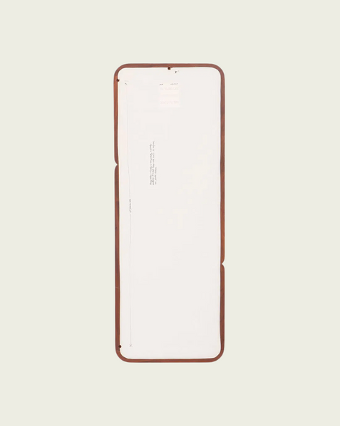 1980s Studio Made Solid Walnut Pinched Mirror by Steven Mackintosh