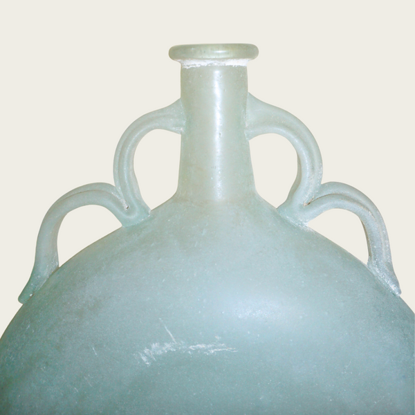 Seguso Vetri d'Arte Scavo Murano Bottleneck Glass Vase with Hanger Details