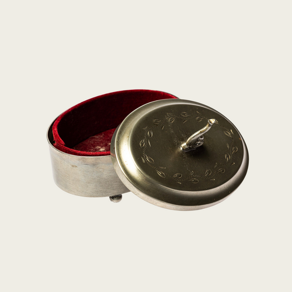 Pewter Lidded Box with Dolphin Lid Pull, Sweden 1930's