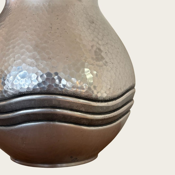 1940s Hammered Aluminum Vase by Rene Delavan