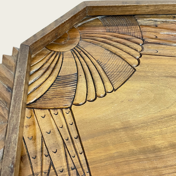 French Art Deco Wood Tray by A. Marchand