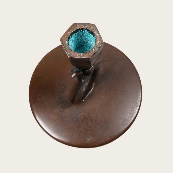 Pair of Art Deco Bronze Candle Sticks by HF Ildfast