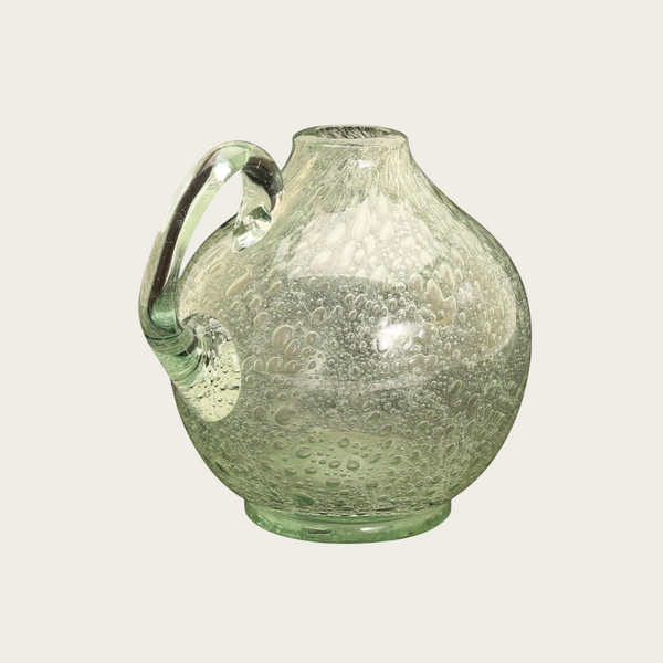 1950s Swedish Handblown Seafoam Glass Pitcher by Ture Berglund