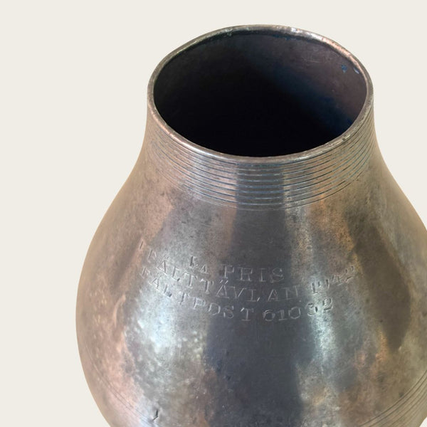 1940s Art Deco Polished Pewter Vase by Nils Fougstedt for Svenskt Tenn