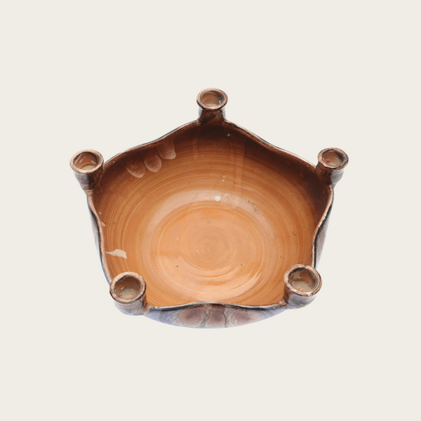 Ceramic Bowl with Integrated Candlesticks by Bo Fajans for Gefle