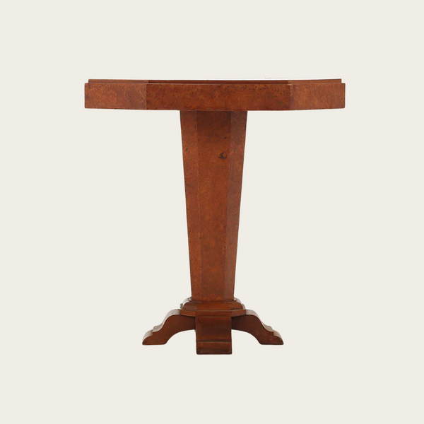 1940s French Art Deco Burl Wood Occasional Table