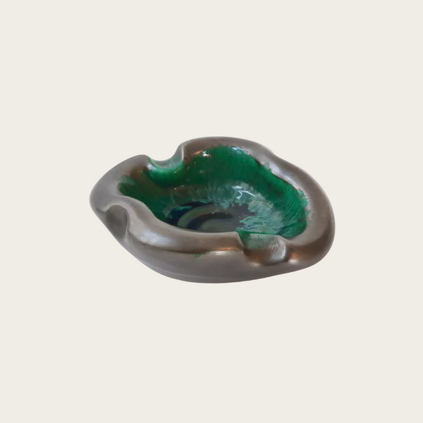 1960s French Black Modernist Ceramic Vide Poche in the Style of Georges Jouve