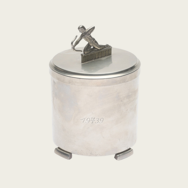 1939 Art Deco Archer Pewter Lidded Box by Svenskt Tenn