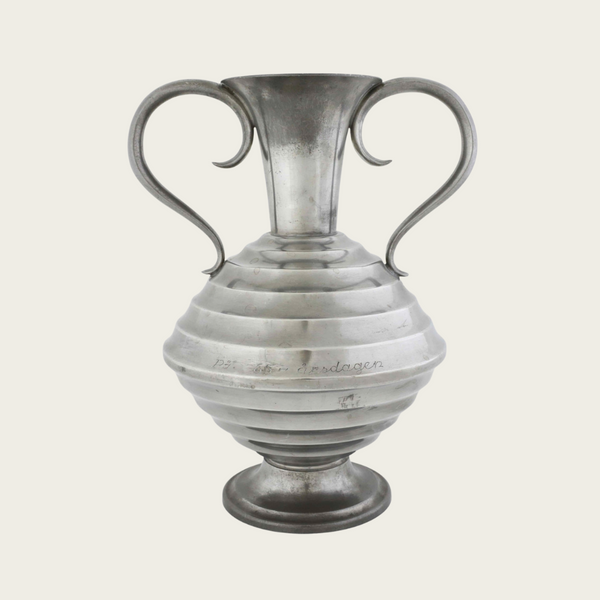 1944 Art Deco Pewter Vase by CG Hallberg