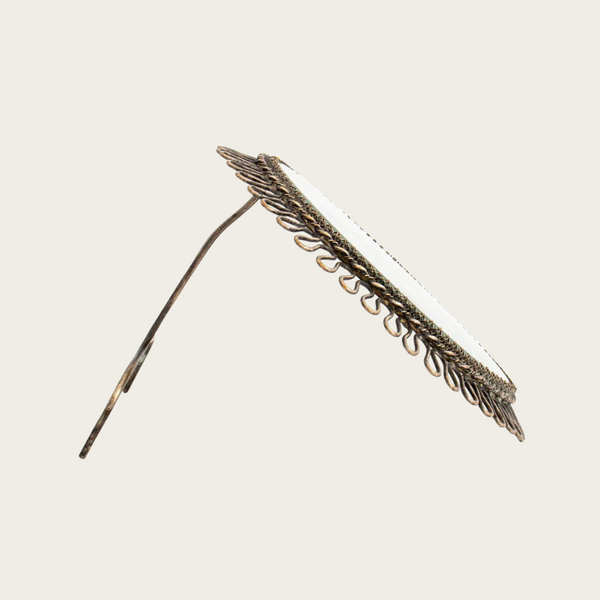 1940's French Brass Table Mirror with Spiral Design