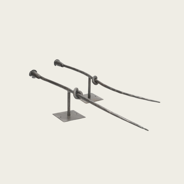 Brutalist Wrought Iron Knotted Wall Candle Sconces