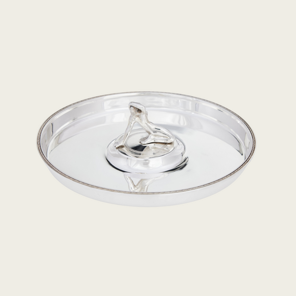 Silver Art Deco Dish Nude Woman in Center by Arne Erkers for Guldsmedsaktiebolaget (GAB), Sweden