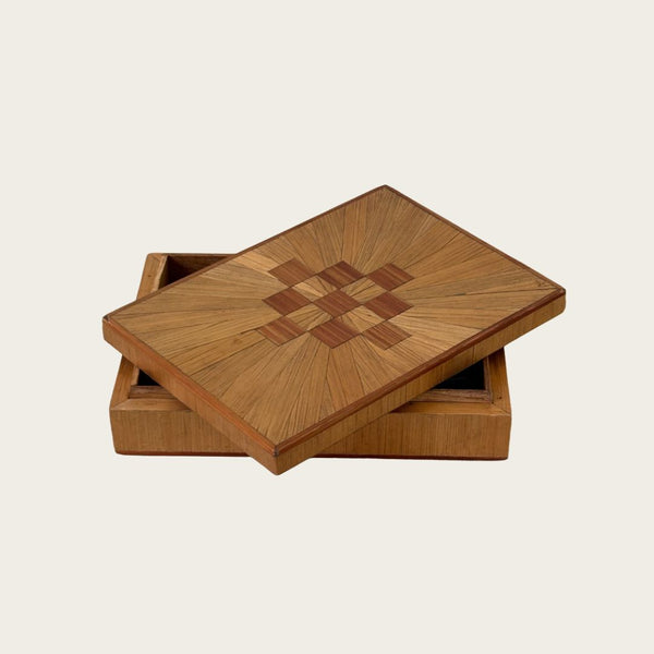 French Straw Marquetry Box In the Style of Jean Michel Frank